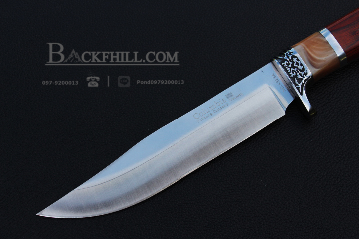 มีดใบตาย COLUMBIA รุ่น K325A ด้ามจับ ลายคลาสสิค ไม้อย่างดี พร้อมซองไนลอน