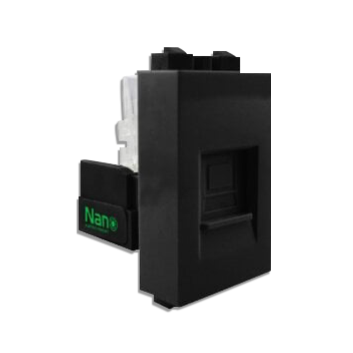 NANO เต้ารับคอมพิวเตอร์ LAN (CAT5E) ขนาด 1 ช่อง Classic series สีดำ รุ่น NN-LAN5B ( 20 ชิ้น/กล่อง)