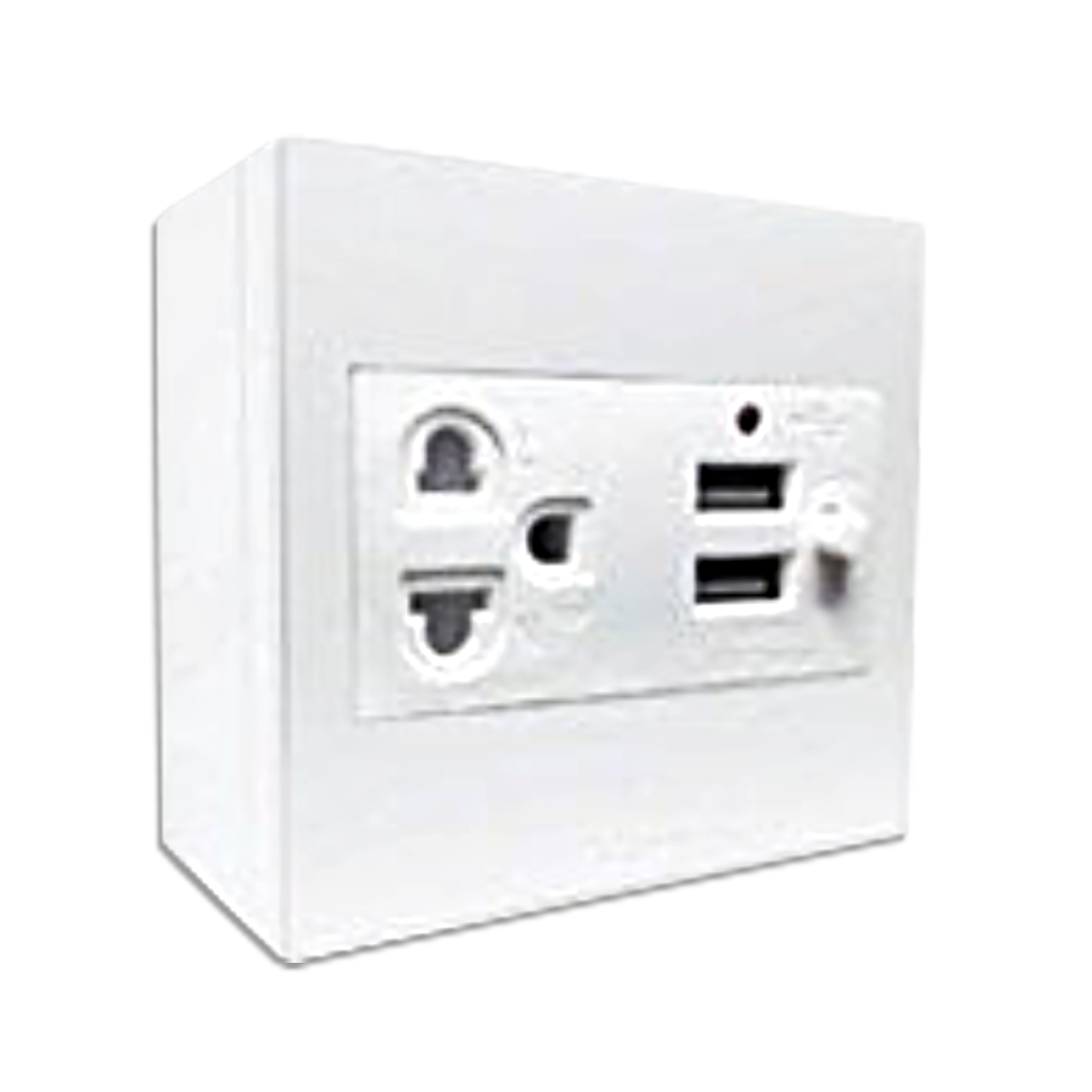 NANO ชุดฝา 3 ช่อง 1 เต้ารับเดี่ยว + USB และบล็อกลอยขนาด 3*3 นิ้ว Classic series สีขาว รุ่น CS86U3-BW (1 ชิ้น/กล่อง, 16 ชิ้น/กล่อง)