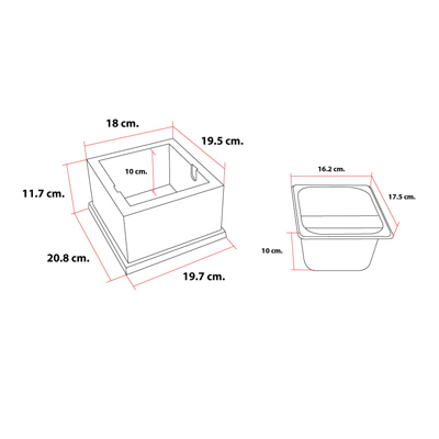 อ่างเคาะกากกาแฟ +กล่องไม้ตั้งอ่างเคาะกาก สูง 11.7 (ไม้สีแดงออกดำ)