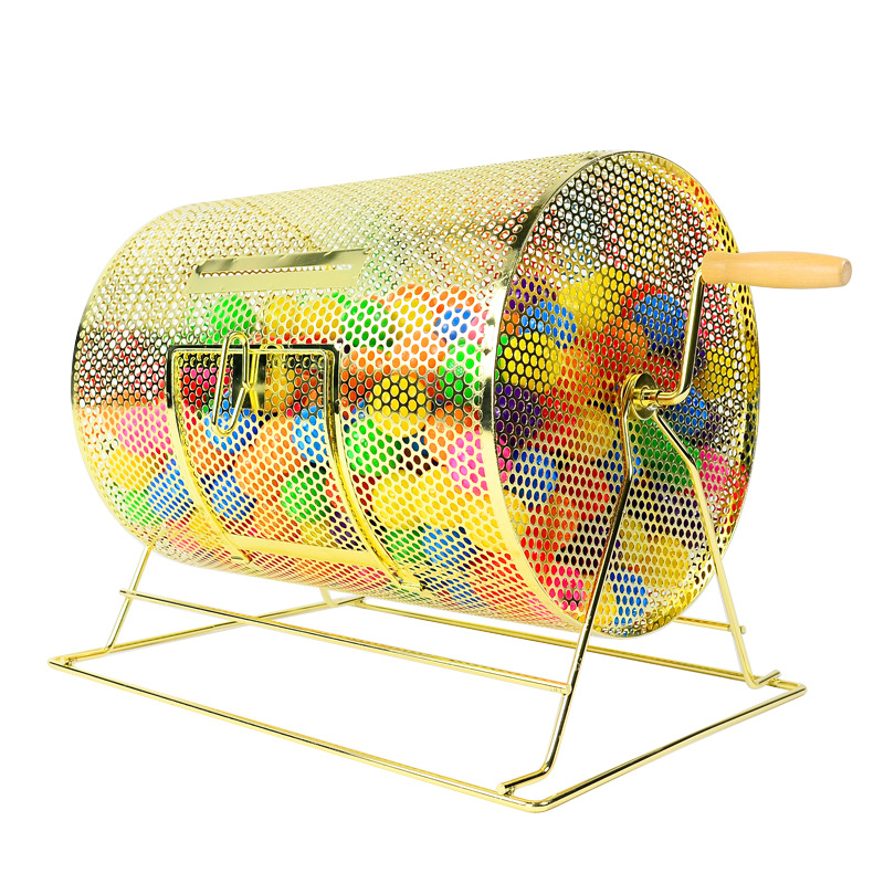 เช่ากล่องจับรางวัล จับฉลาก สีทอง ขนาด (W)54 X (L)41 X (H)45 cm. หมุนได้ 360 องศา
