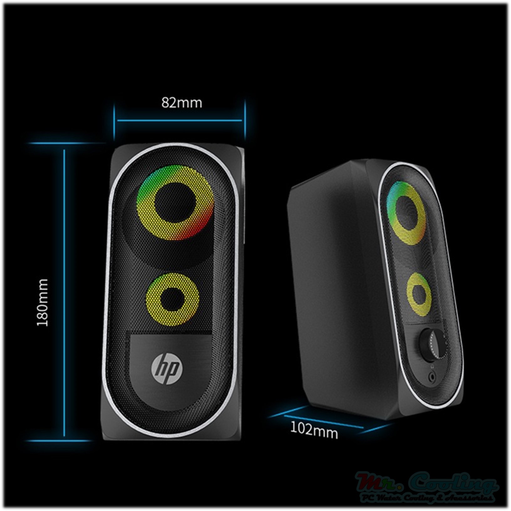 ลำโพงคู่ ไฟRGBเปลี่ยนสี HP Multimedia Speaker DH6001 ระบบSurround เสียงแน่น ชัดใส รองรับ PC Notebook TV Smartphone