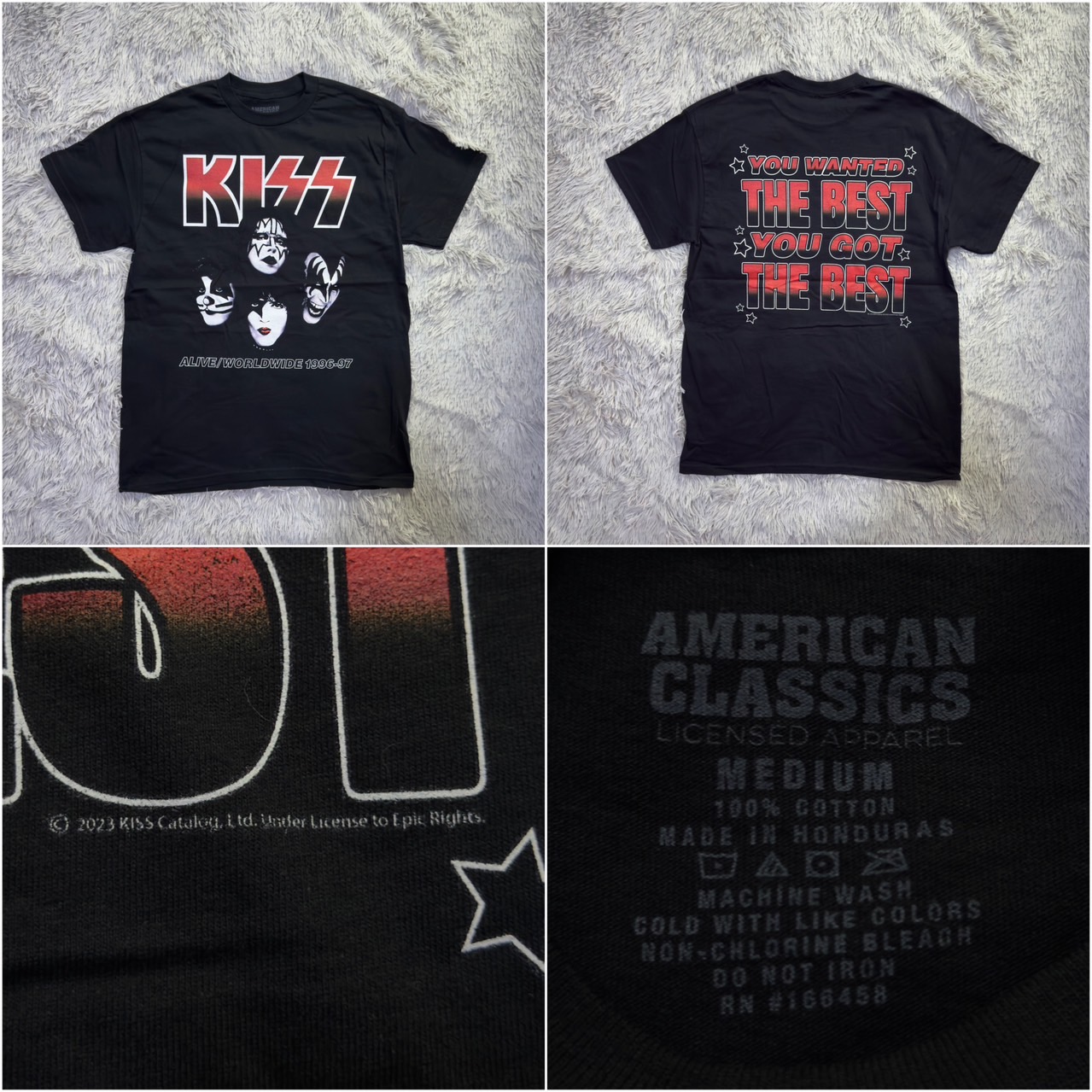 #พร้อมส่ง เสื้อวงดนตรี KISS T-SHIRT ลาย KISS YOU WANTED THE BEST (2023)(มีสกรีนหลัง) ลิขสิทธิ์ของแท้ USA BLACK