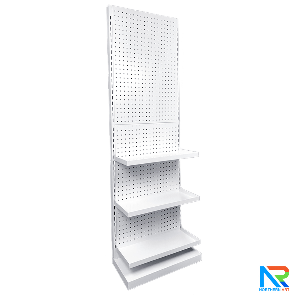 ชั้นวางสินค้าเหล็ก ขนาด(W)50 x (D)25 x(H)150 cm.มี 2 สี ขาวและดำ ปรับจำนวนชั้นและขอแขวนได้ตามความต้องการ ถอดประกอบได้