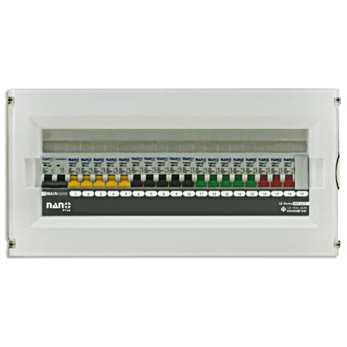 NANO ตู้คอนซูมเมอร์ยูนิต NANO PLUS (LS-Series) 19 ช่อง (MCB + ลูกย่อย) ฝาดำใส