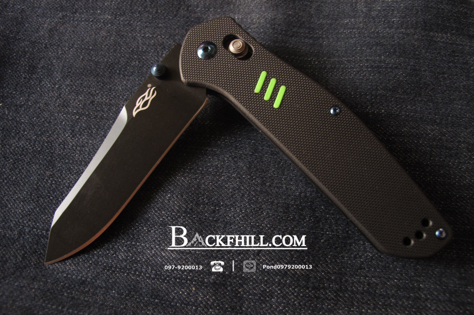 Ganzo รุ่น F7563-BK (สีดำ)Firebird G10 Scales Folding Knife.
