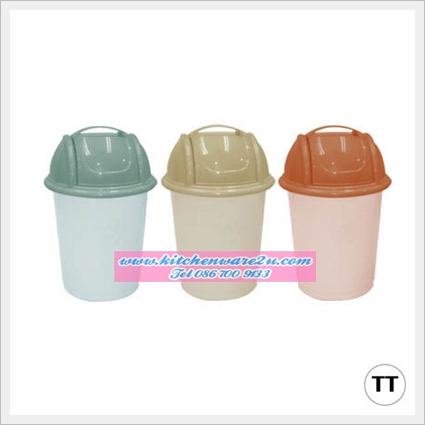 P04921 ถังขยะกลม ฝาสวิง จุ 5.4 ลิตร (23.5 ยาว 23.5 สูง 31.5 ซม.) เกรดเอ คุณภาพดี สีสวย no.298DC ราคาส่งต่อ 1 โหล : 12 ใบ:เฉลี่ย 60 บ/ใบ