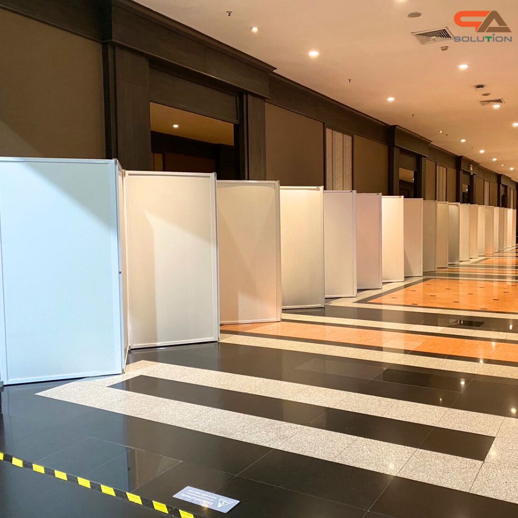 เช่าบอร์ดนิทรรศการ แบบตั้งต่อเนื่อง ขนาด 100x200 ซม. บริการติดตั้งพร้อมรื้อถอน