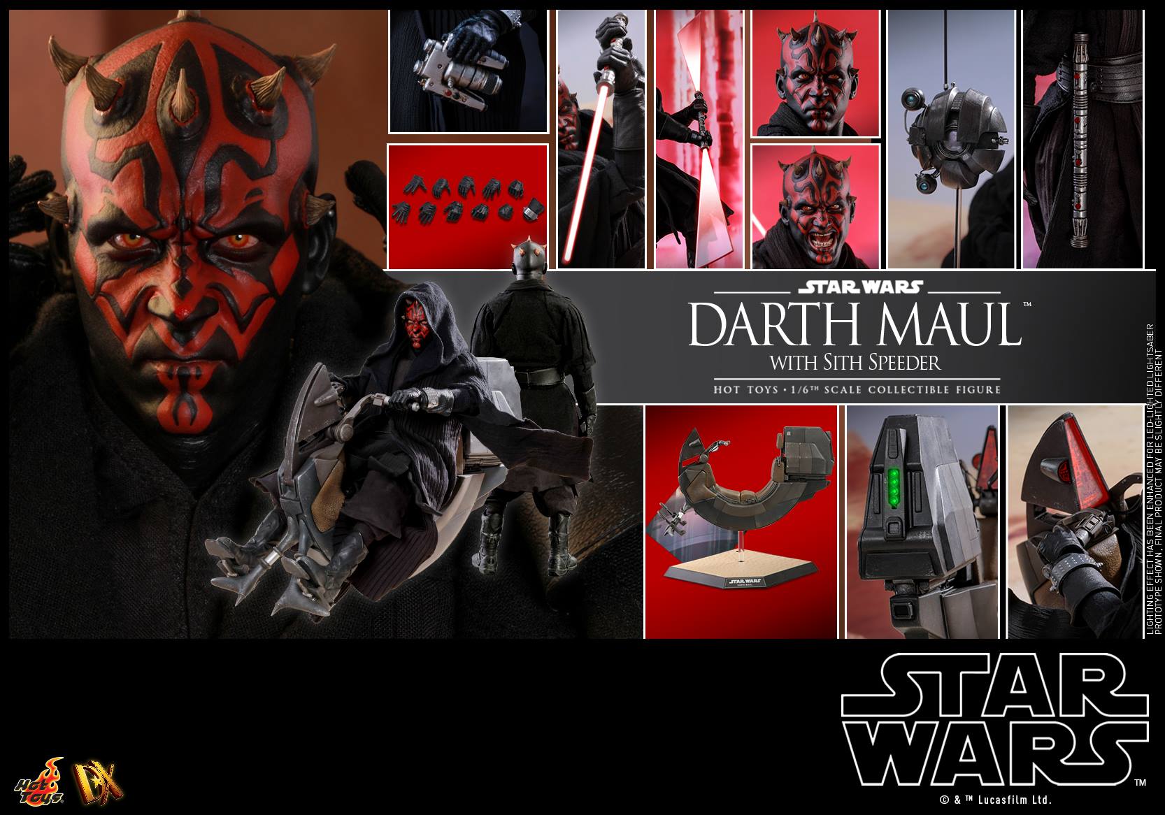 Hot Toys DX17 STAR WARS EPISODE I: THE PHANTOM MENACE - DARTH MAUL WITH SITH SPEEDER