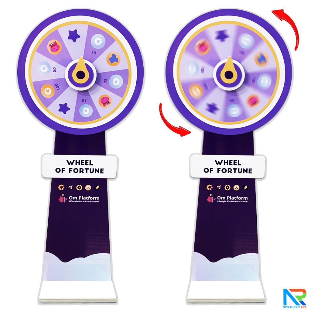 เกมส์วงล้อตั้งพื้น รุ่นเหล็ก ขนาดวงล้อ 60-80 ซม. สูง 155-175 ซม. ถอดประกอบได้