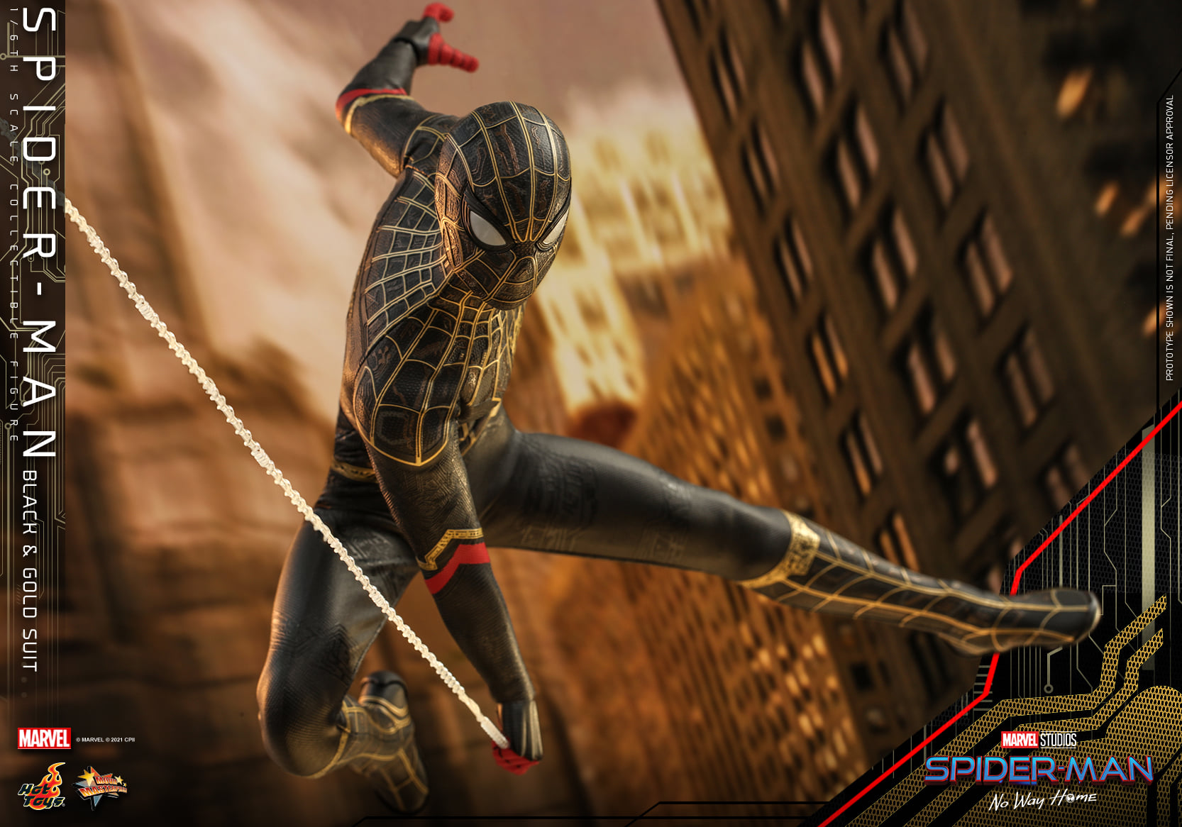 Hot Toys MMS604 1/6 Spider-Man: No Way Home - Spider-Man (Black & Gold Suit)