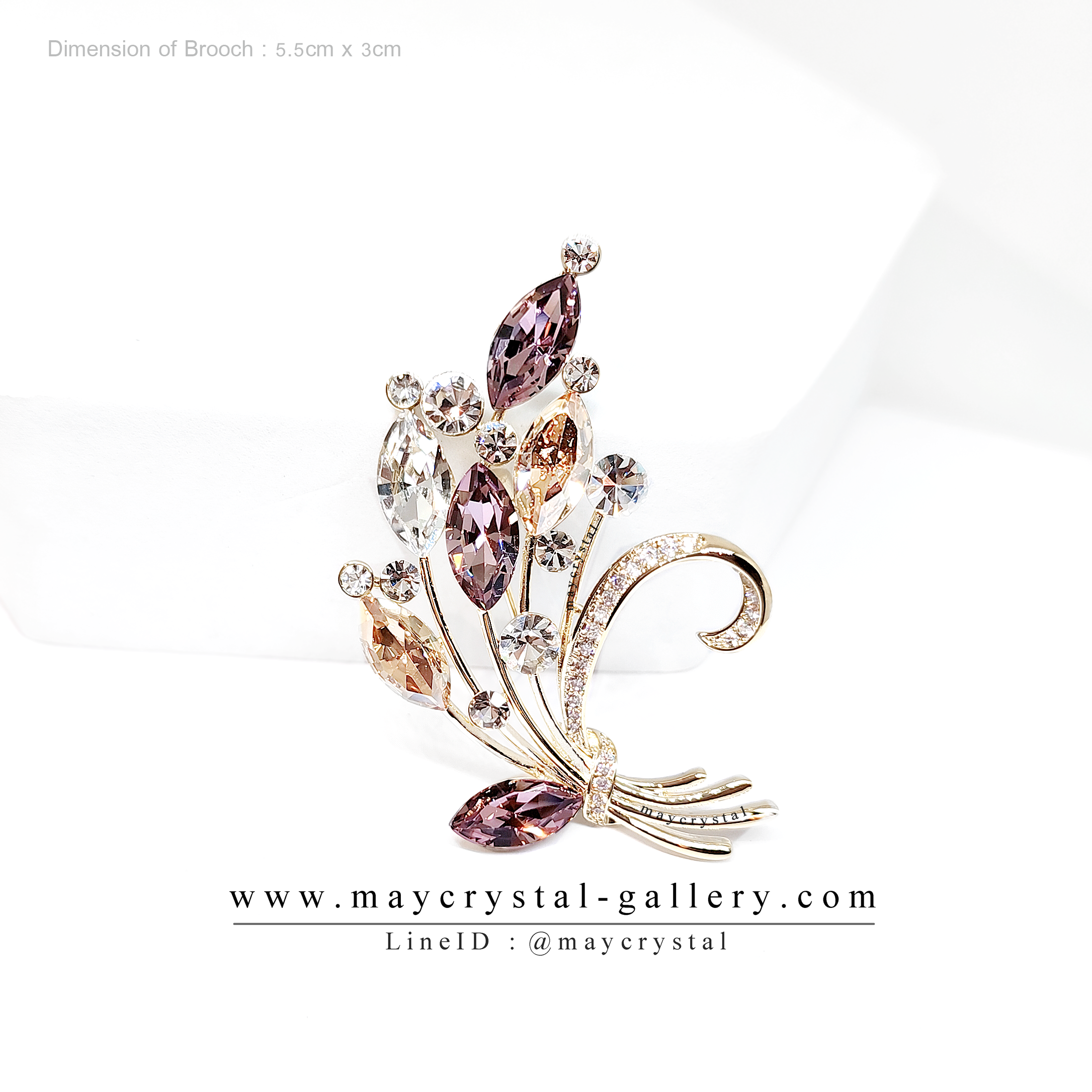 เข็มกลัดคริสตัลจากประเทศออสเตรีย (Embellished with Crystals from Austria) , Premium zirconia