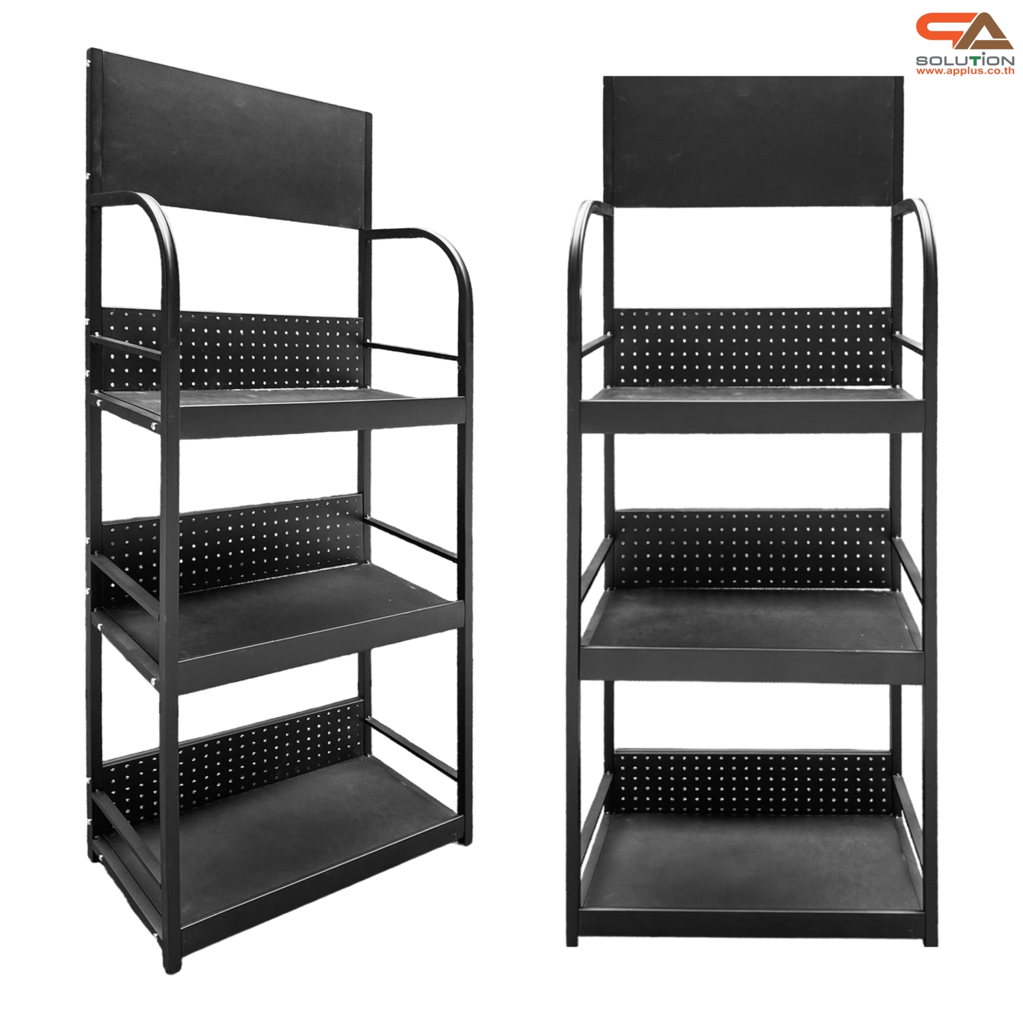ชั้นวางสินค้าเหล็ก 3 ชั้น สีดำ ขนาด (W)60 x (D)30 x (H)150 ซม. ถอดประกอบได้