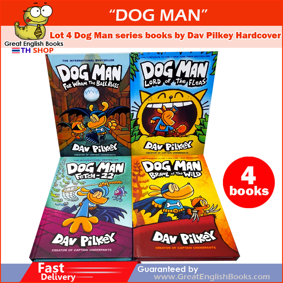 (In Stock) พร้อมส่ง หนังสือการ์ตูนภาษาอังกฤษ Dog Man series books by Dav Pilkey Hardcover 4 Books Set จากค่าย Scholastic