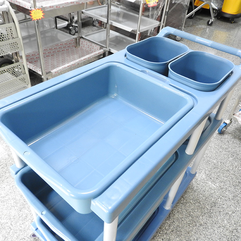 รถเข็นเก็บจานพลาสติก สำหรับพนักงานเคลียร์โต๊ะอาหาร 1403-024