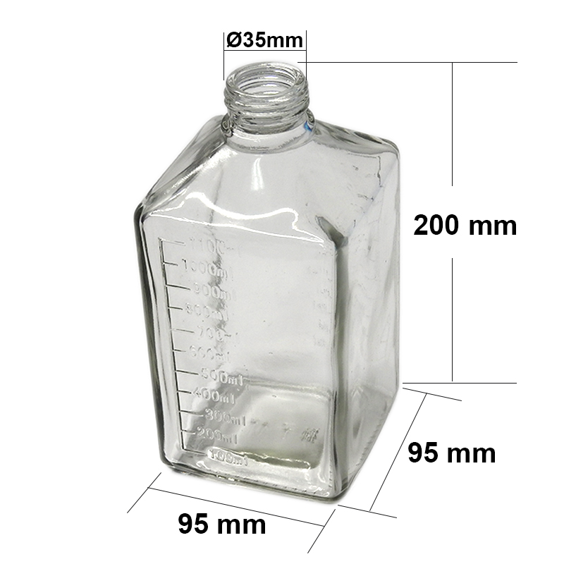 ขวดแก้วใส่น้ำเชื่อม หัวปั๊ม 1100 ml