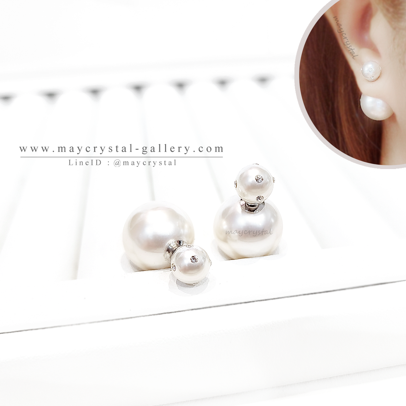 ต่างหูคริสตัลแบรนด์ จากประเทศออสเตรีย (Embellished with Crystals from Austria)