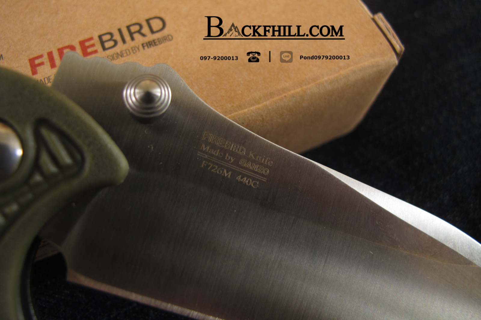 มีด Ganzo รุ่น F726M - GR Foldable Knife with Axis Lock / Clip - Army Green.