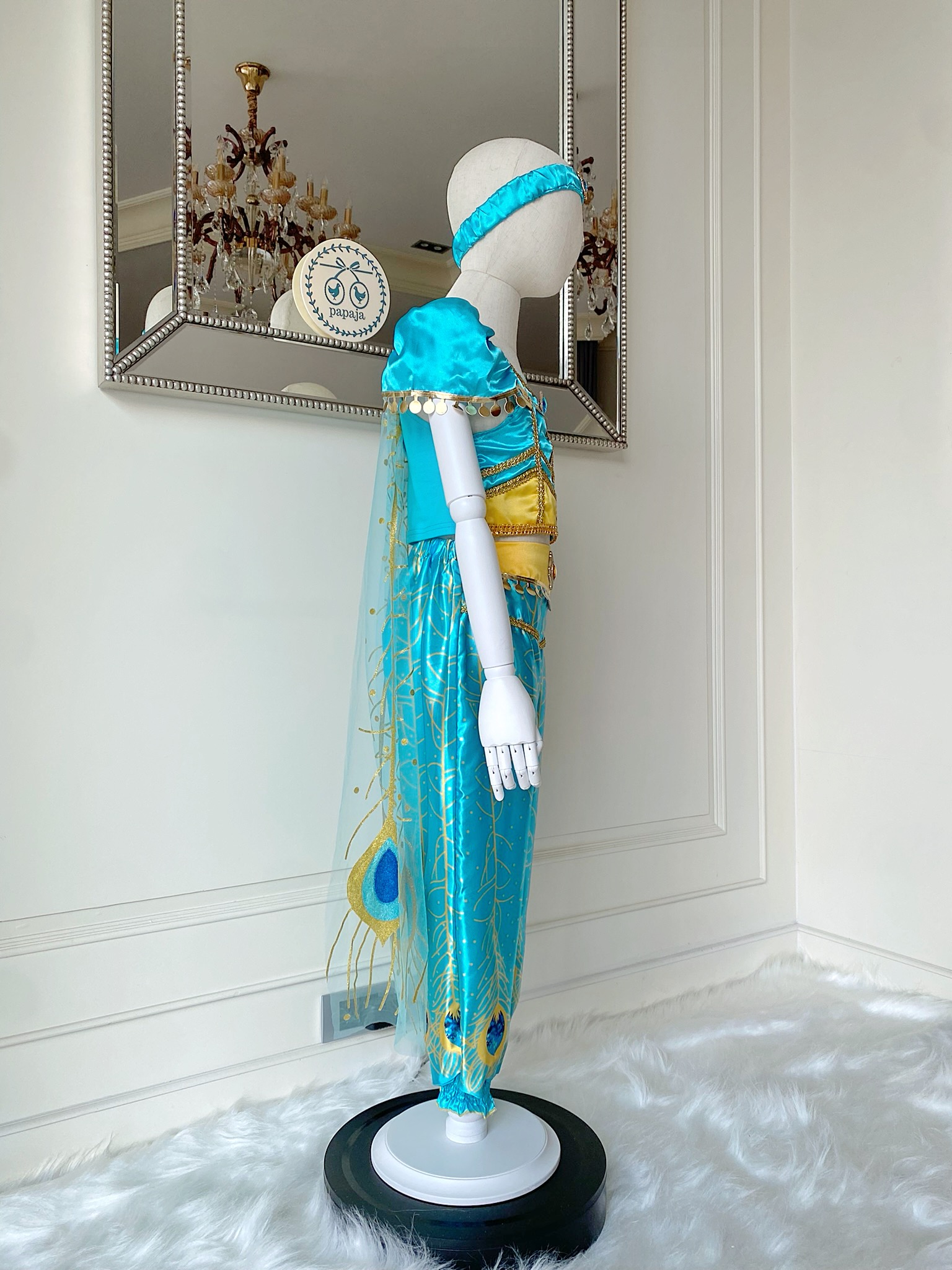 ชุดเจ้าหญิงจัสมิน (Jasmine) รุ่นมีผ้าคลุมไหล่และที่คาดผม