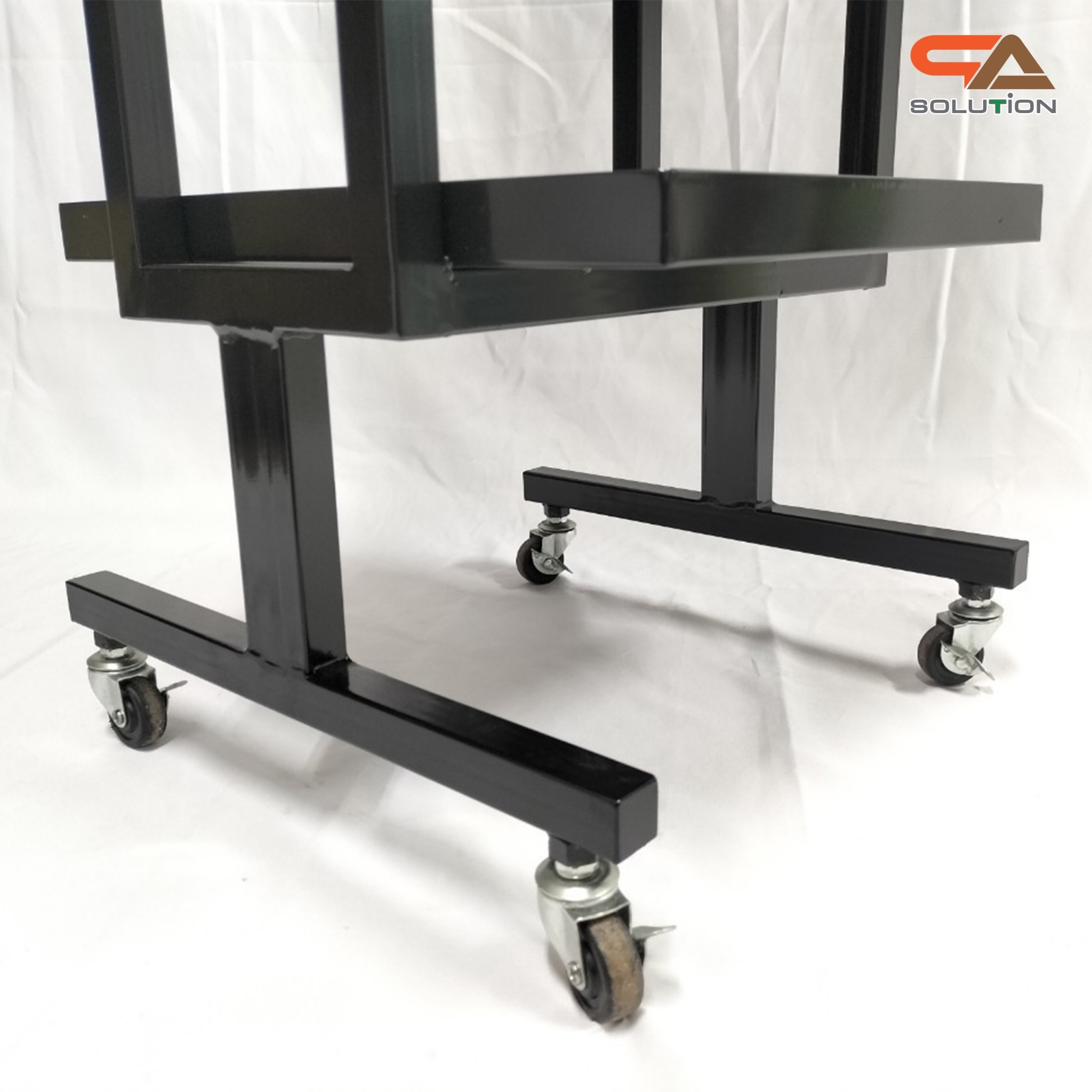 ชั้นวางสินค้าเหล็ก 4 ชั้น สีดำ ขนาด (W)40 x (D)40 x (H)162 ซม. พร้อมล้อ เคลื่อนย้ายสะดวก แข็งแรง รับน้ำหนักได้ดี