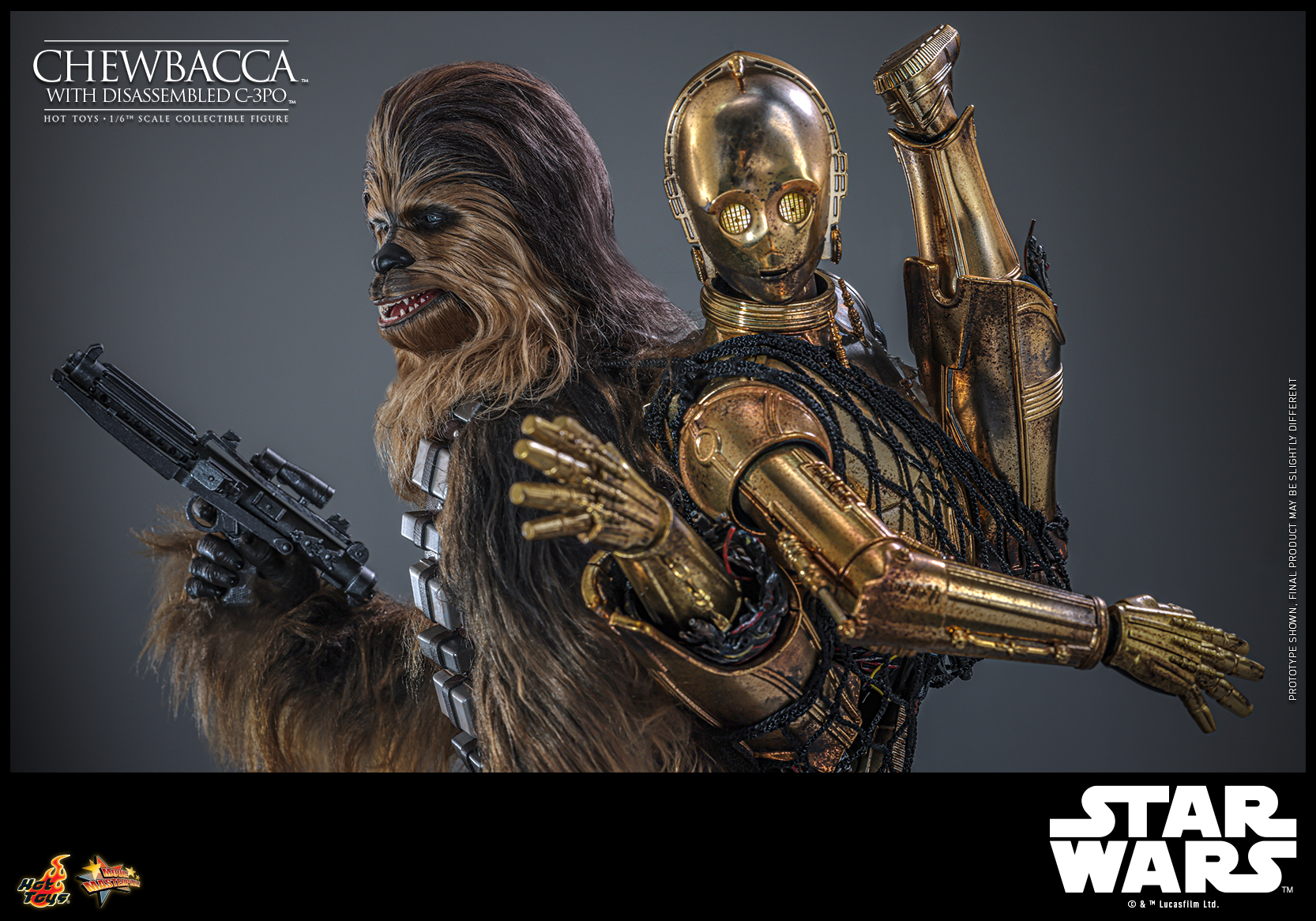Hot Toys MMS766 Star Wars Episode V: The Empire Strikes Back - Chewbacca with Disassembled C-3PO