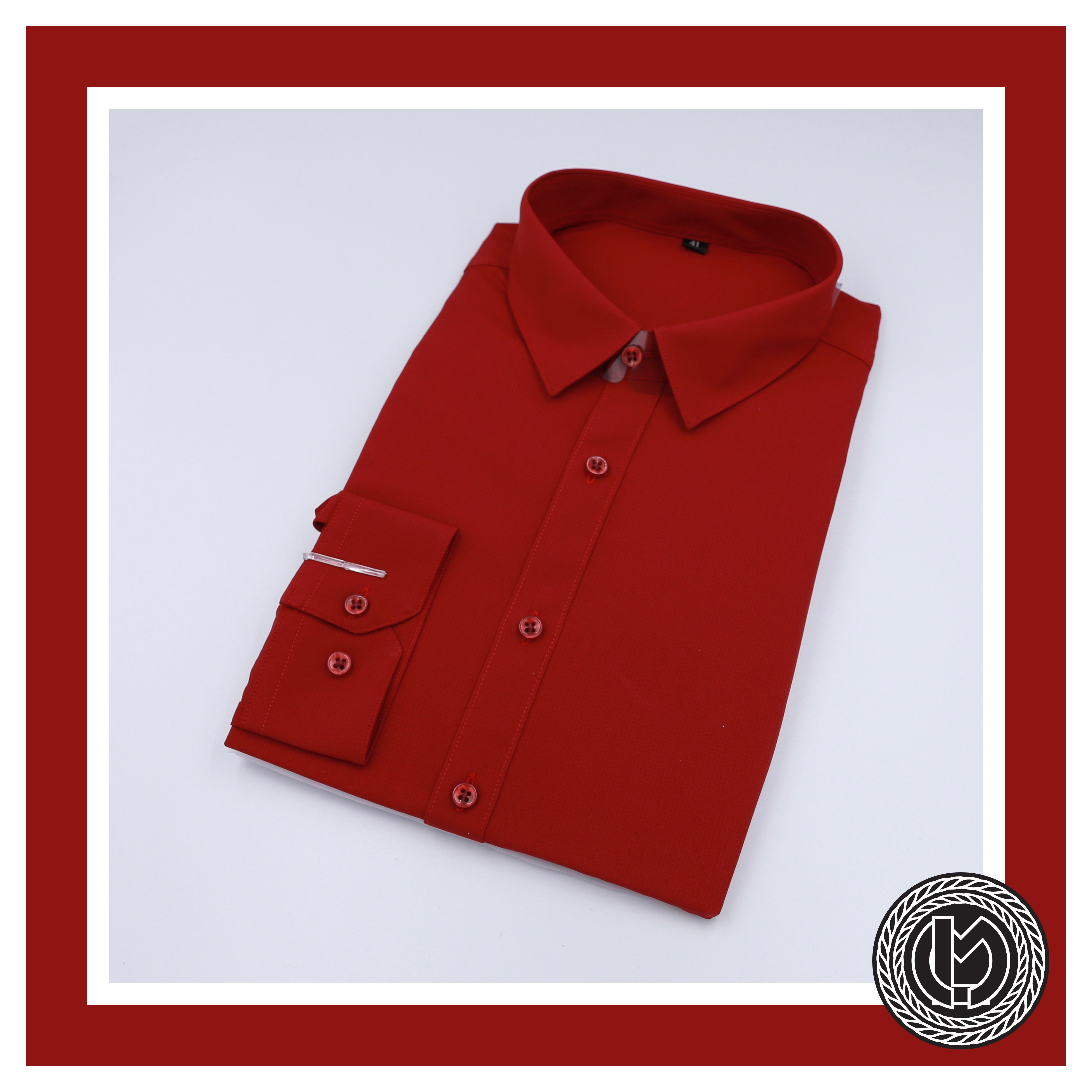 เสื้อเชิ้ตสีแดง Red Shirt (Standard Collar)