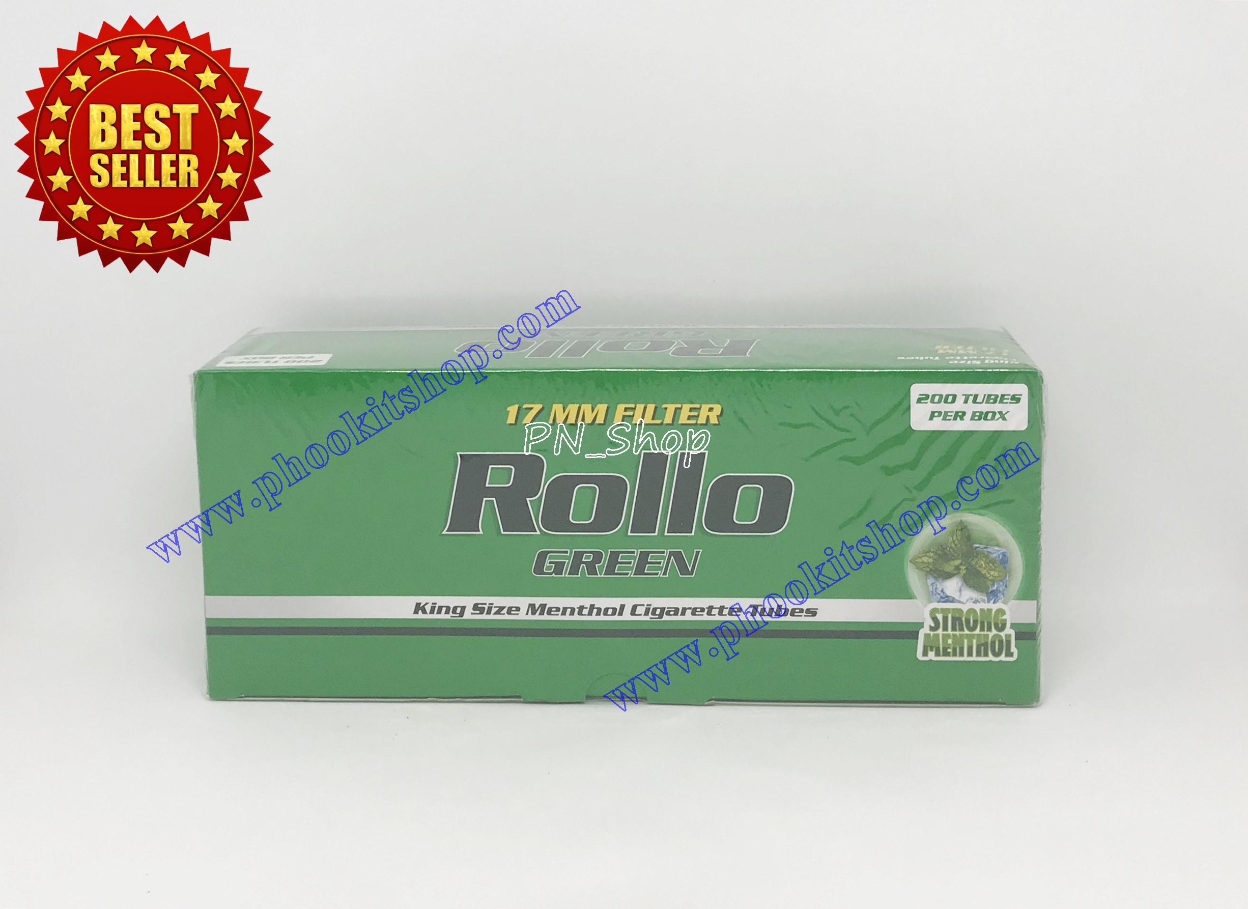 ก้นกรองเปล่า กระดาษมวนเปล่า มวนเปล่า Rollo GREEN 17 mm FILTER Strong Menthol มวนเย็น จำนวน 200 มวน คุณภาพสูง ราคาพิเศษสุดๆ