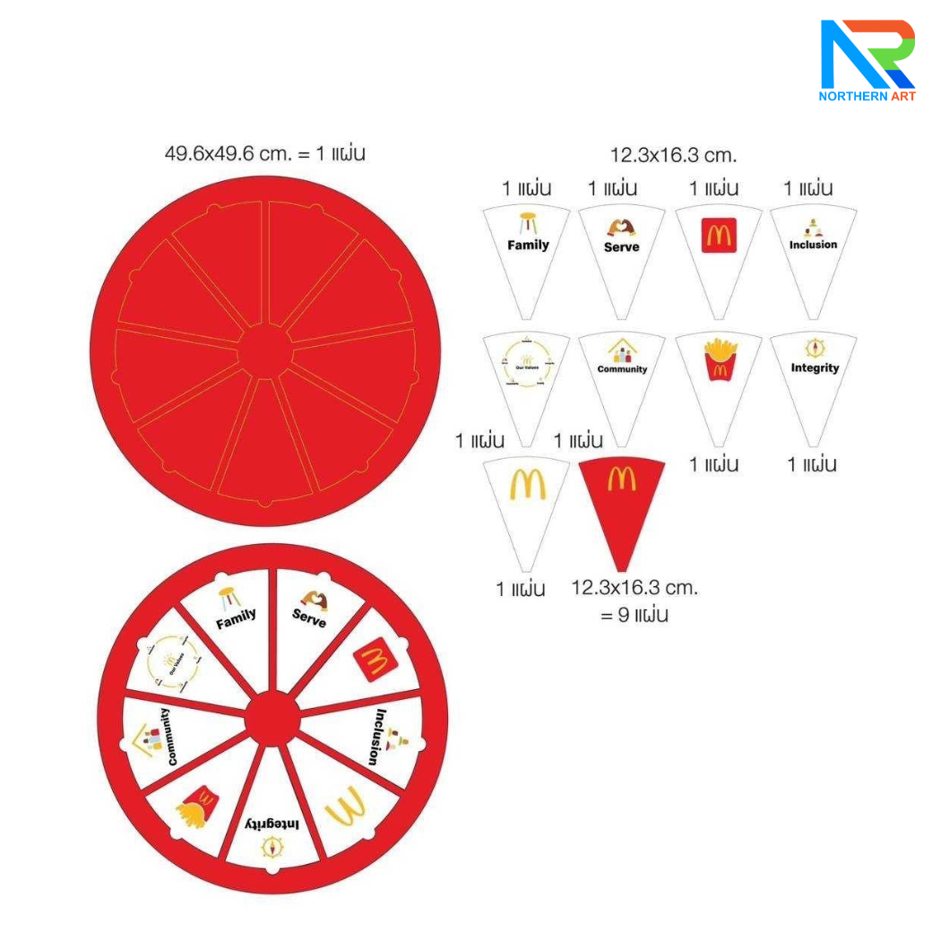 เกมส์วงล้อแม่เหล็กตั้งโต๊ะ ขนาดวงล้อ 50 ซม. สูง 61 ซม. วัสดุพลาสวูดสีขาว หนา 8-15 มม. ถอดประกอบได้