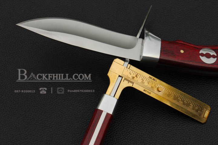 มีดใบตาย COLUMBIA รุ่น SB70 ใบมีดสีเงินทรงสวย ด้ามจับไม้อย่างดี พร้อมซองไนลอน