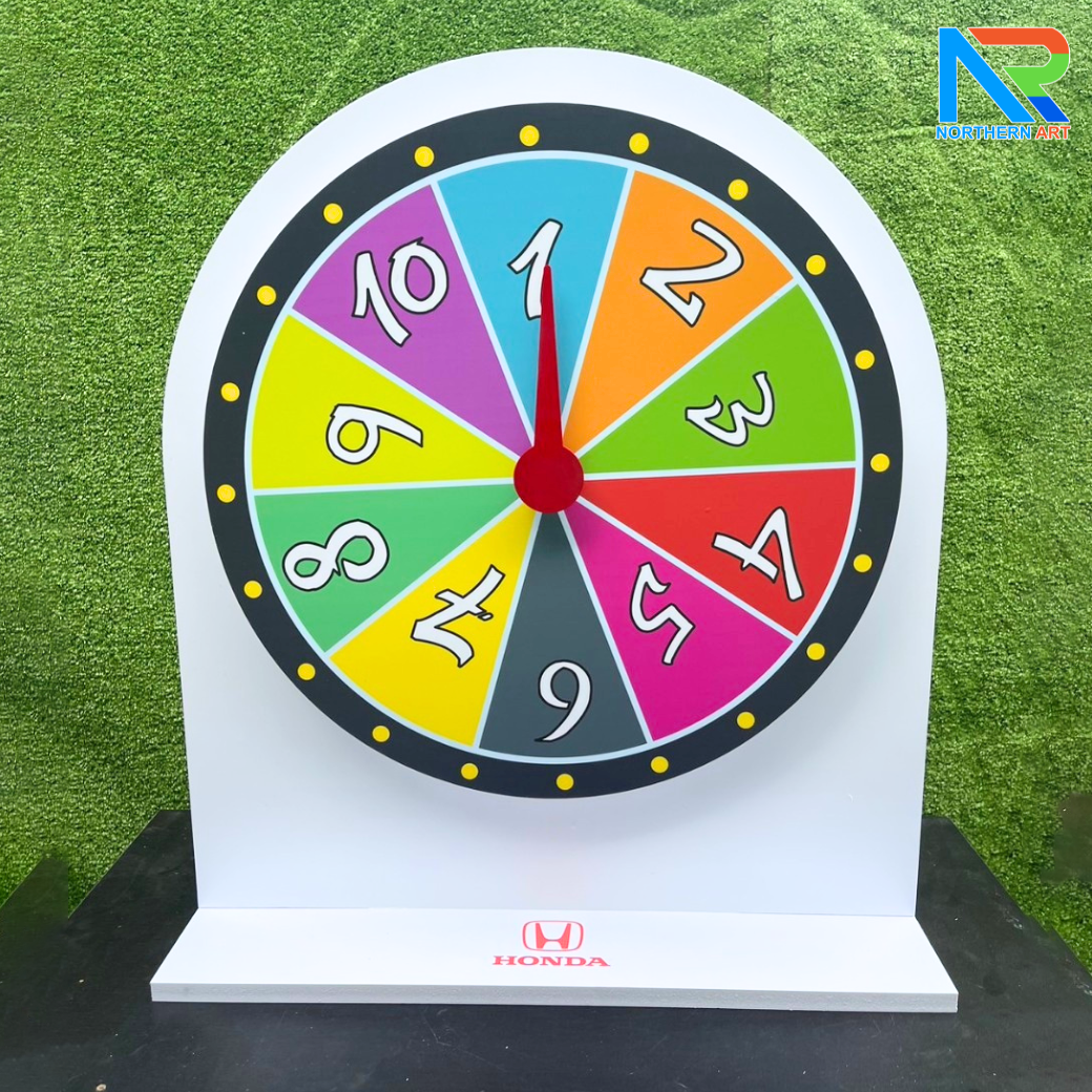 เกมส์วงล้อตั้งโต๊ะ ขนาด (W)58 x (D)20 x (H)65 ซม. วัสดุไม้MDF ปิดผิวเมลามีนสีขาว และ พลาสวูด