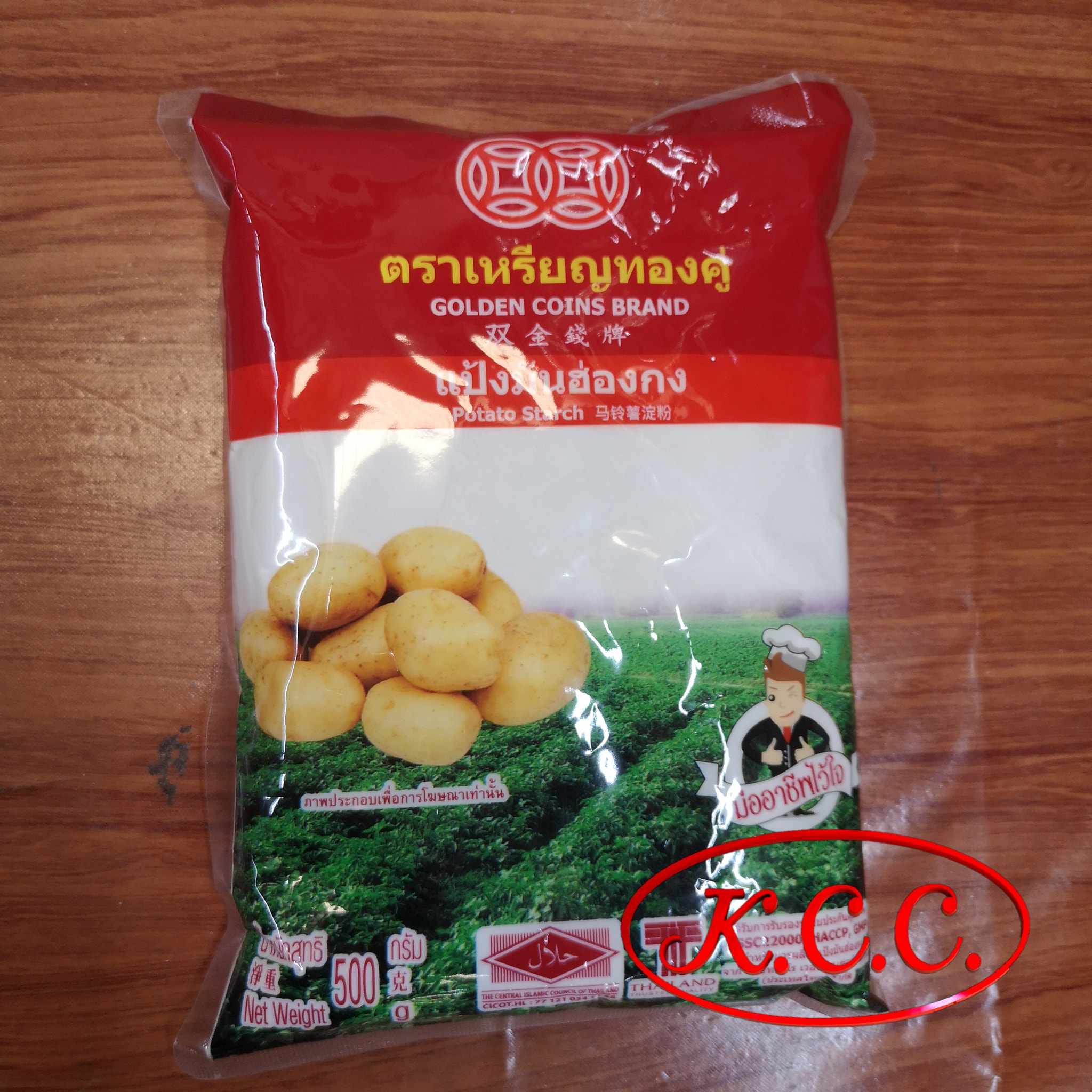 แป้งมันฮ่องกง ตราเหรียญทองคู่ 500g