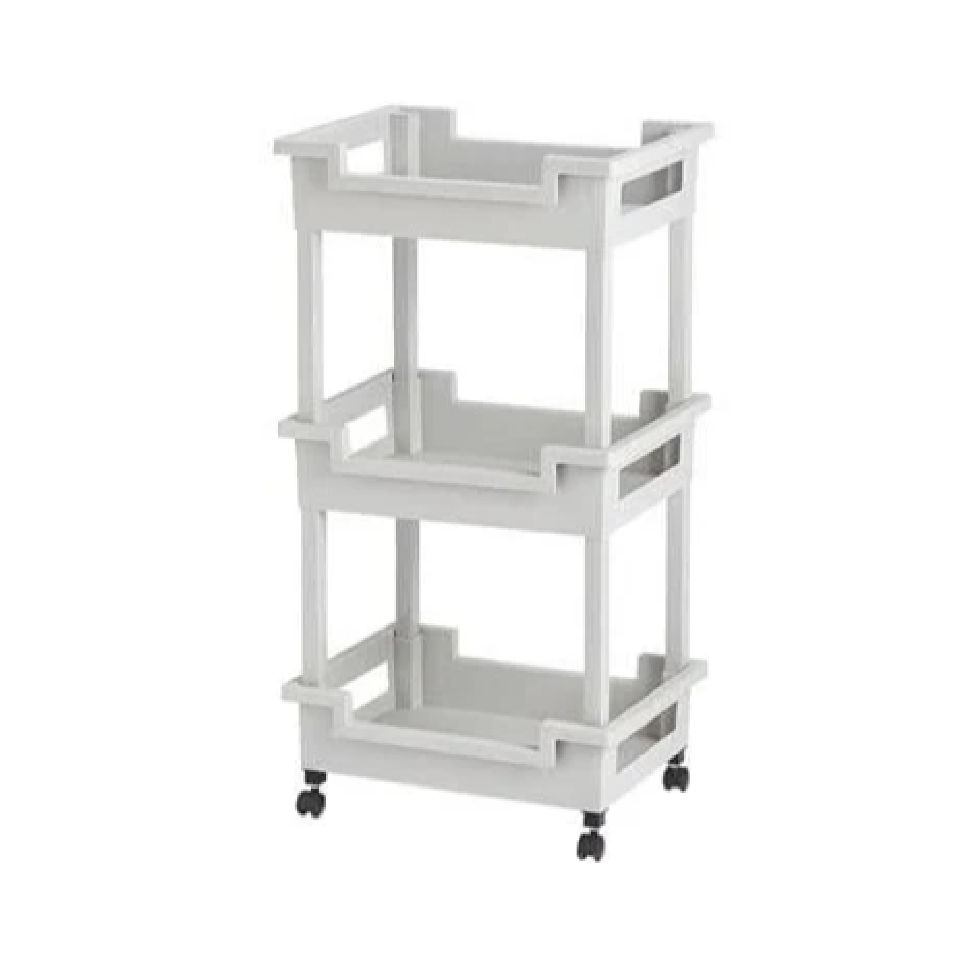 ชั้นวางอเนกประสงค์ล้อเลื่อน 3 ชั้น KASSA HOME รุ่น STW-Shelfy ขนาด 48 x 36 x 85 ซม. สีเทา