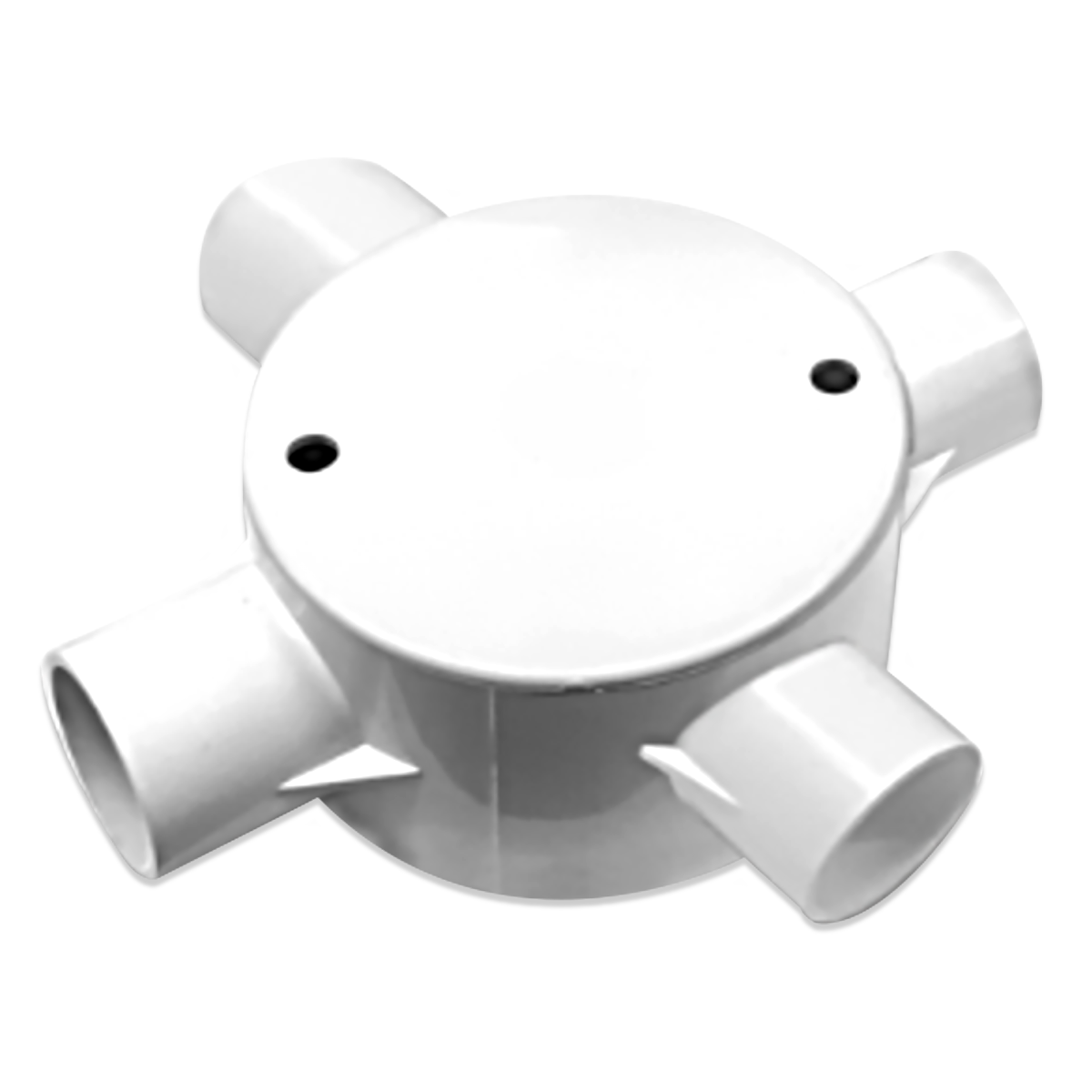 กล่องพักสาย4ทาง NANO สีขาวสำหรับท่อตรง20มม.(พร้อมแผ่นปิด+สกรู) NNJB-4/20 (20 ชิ้น/กล่อง)