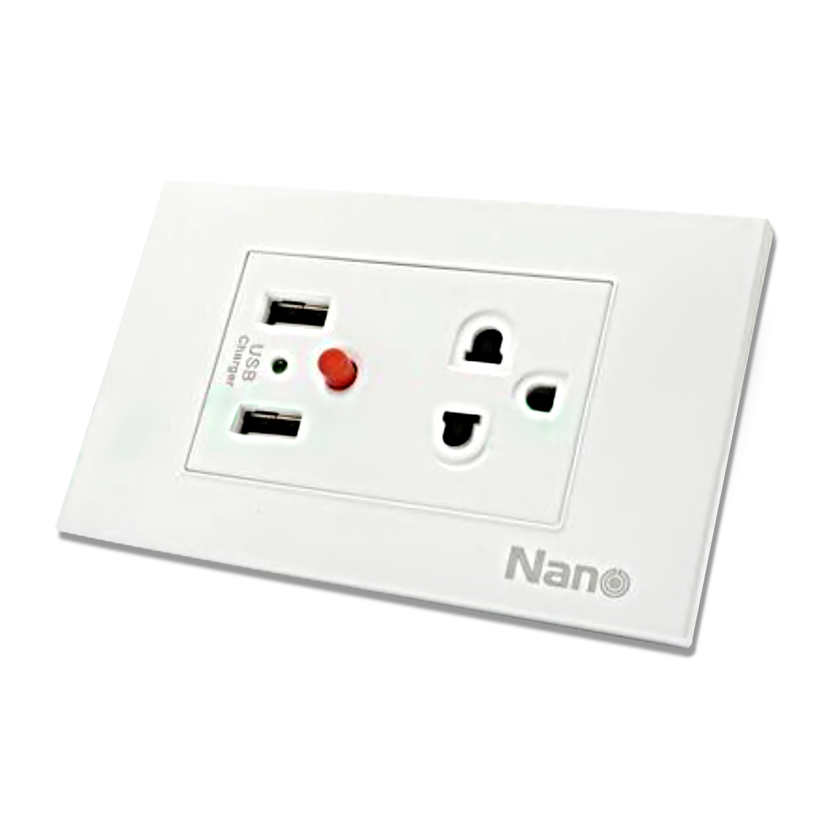 ชุด เต้ารับเดี่ยว Urban series มีกราวน์และม่านนิรภัย และ USB 2 ช่อง CP05U-W