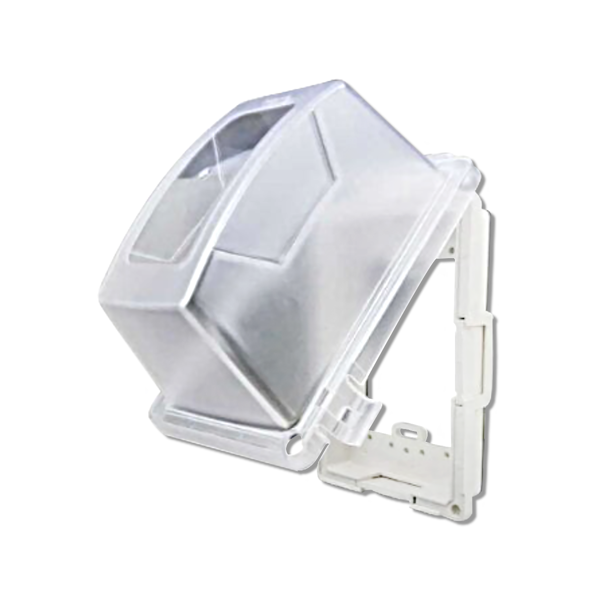 NANO ฝาครอบแผงหน้ากากกันน้ำแบบฝาสูง สีขาว(ฝาใส) รุ่น NANO-414CW (20 ชิ้น/กล่อง)