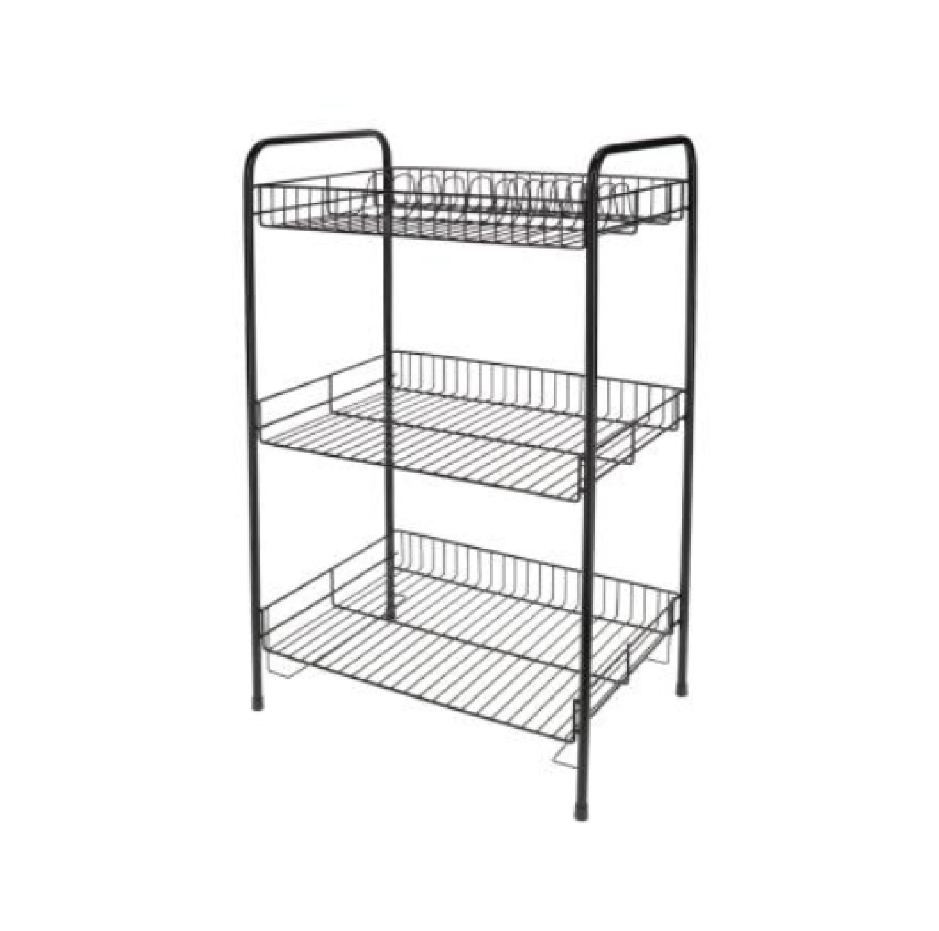 ชั้นคว่ำจานเหล็กพ่นสีอีพ็อกซี่แบบตั้งพื้น 3 ชั้น (ใหญ่) Darco KASSA HOME รุ่น MHC-5649 สีดำ