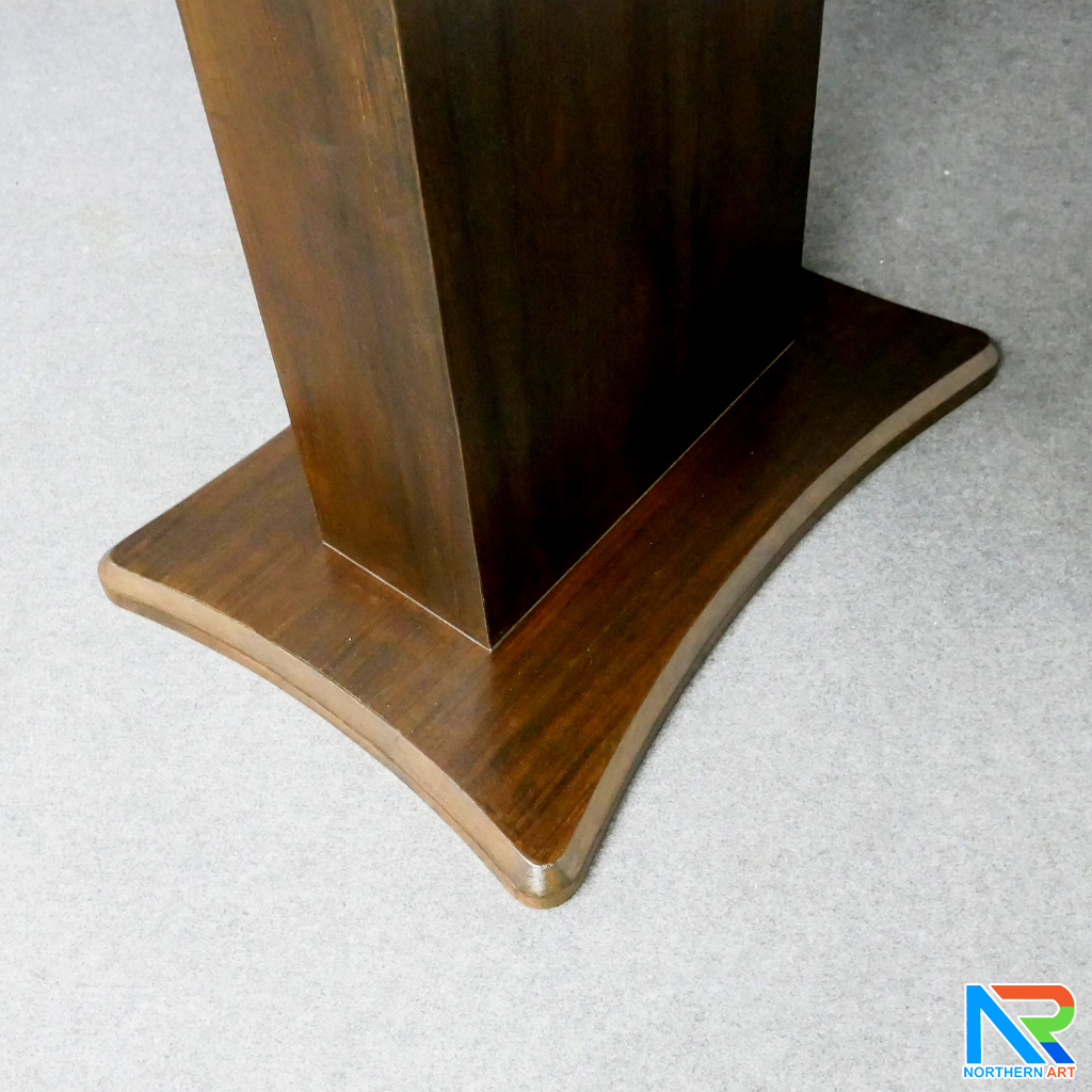 โพเดียมไม้ ยืนคู่ TOP เอียง สีโอ๊ค ขนาด (W)90 x (L)55 x (H)124 cm.