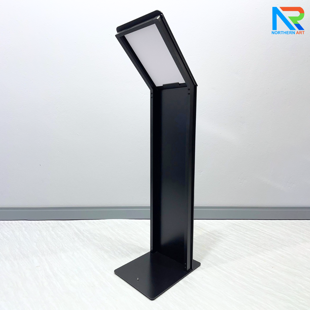 โปสเตอร์สแตนด์ตั้งพื้น รุ่นโชว์รูมรถ ขนาด A4 สีดำ สอดงานพิมพ์ด้านบน เปลี่ยนงานพิมพ์ง่าย ฐานมั่นคงแข็งแรง