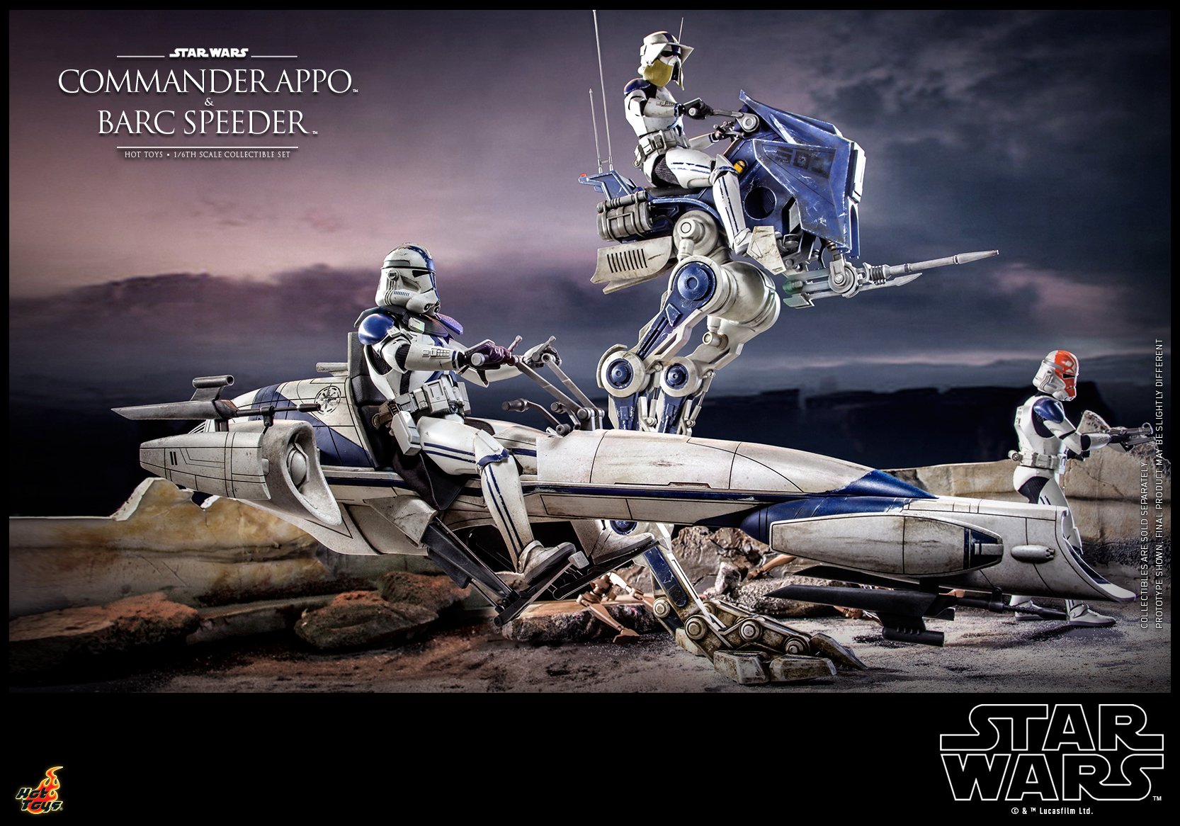 Hot Toys TMS076 1/6 Star Wars: The Clone Wars™ - Commander Appo™ and BARC Speeder™