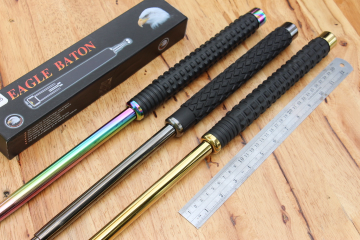 กระบองเหล็ก ดิ้วเหล็ก 3 ท่อน EAGLE Baton. ของแท้ (สีทอง)