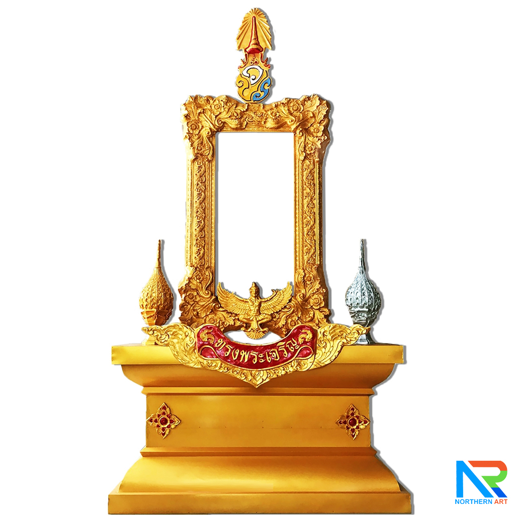 เช่าซุ้มเฉลิมพระเกียรติฯ ขนาด 2.50 x 4.00 ม. พร้อมตราสัญญลักษณ์ พานพุ่ม ป้ายหน่วยงาน พร้อมบริการติดตั้งและรื้อถอน