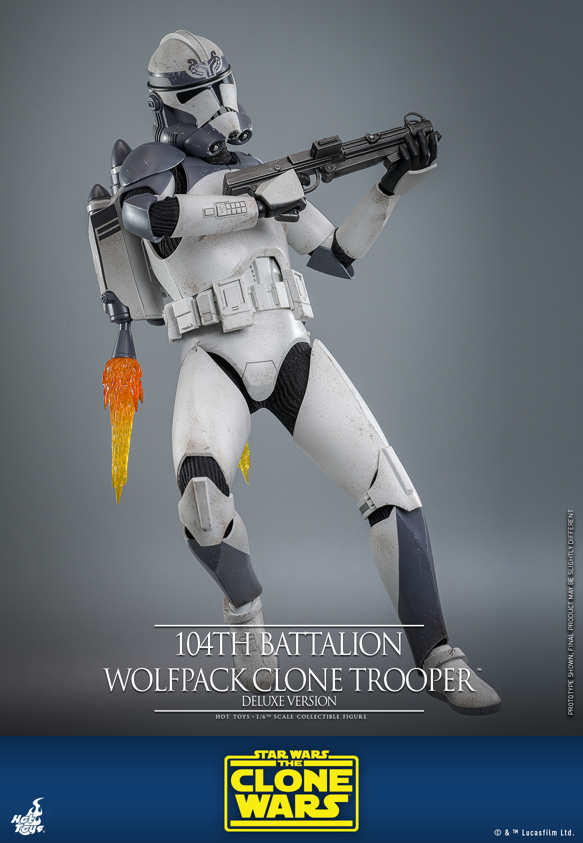 Hot Toys TMS143 Star Wars: The Clone Wars - 104th Battalion Wolfpack Clone Trooper (Deluxe Version)