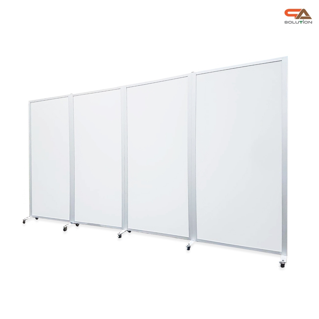 บอร์ดนิทรรศการ ตั้งต่อเนื่อง พร้อมข้อต่อ และล้อ พับเก็บได้ สามารถสั่งผลิตตามขนาดและจำนวนที่ต้องการ