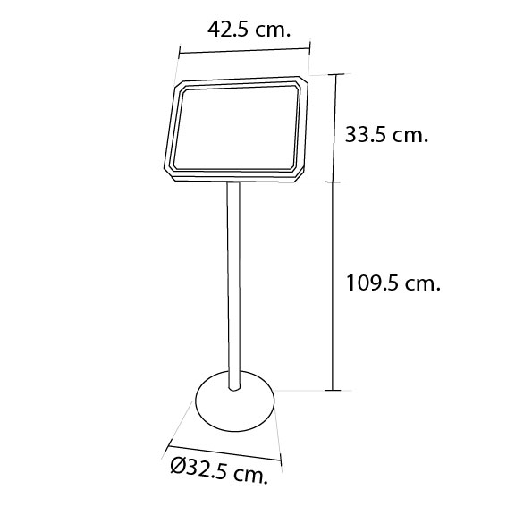 โปสเตอร์สแตน ขาเดี่ยว ฐานกลม กรอบใส่โปสเตอร์กระดาษแนวนอน 0609-049