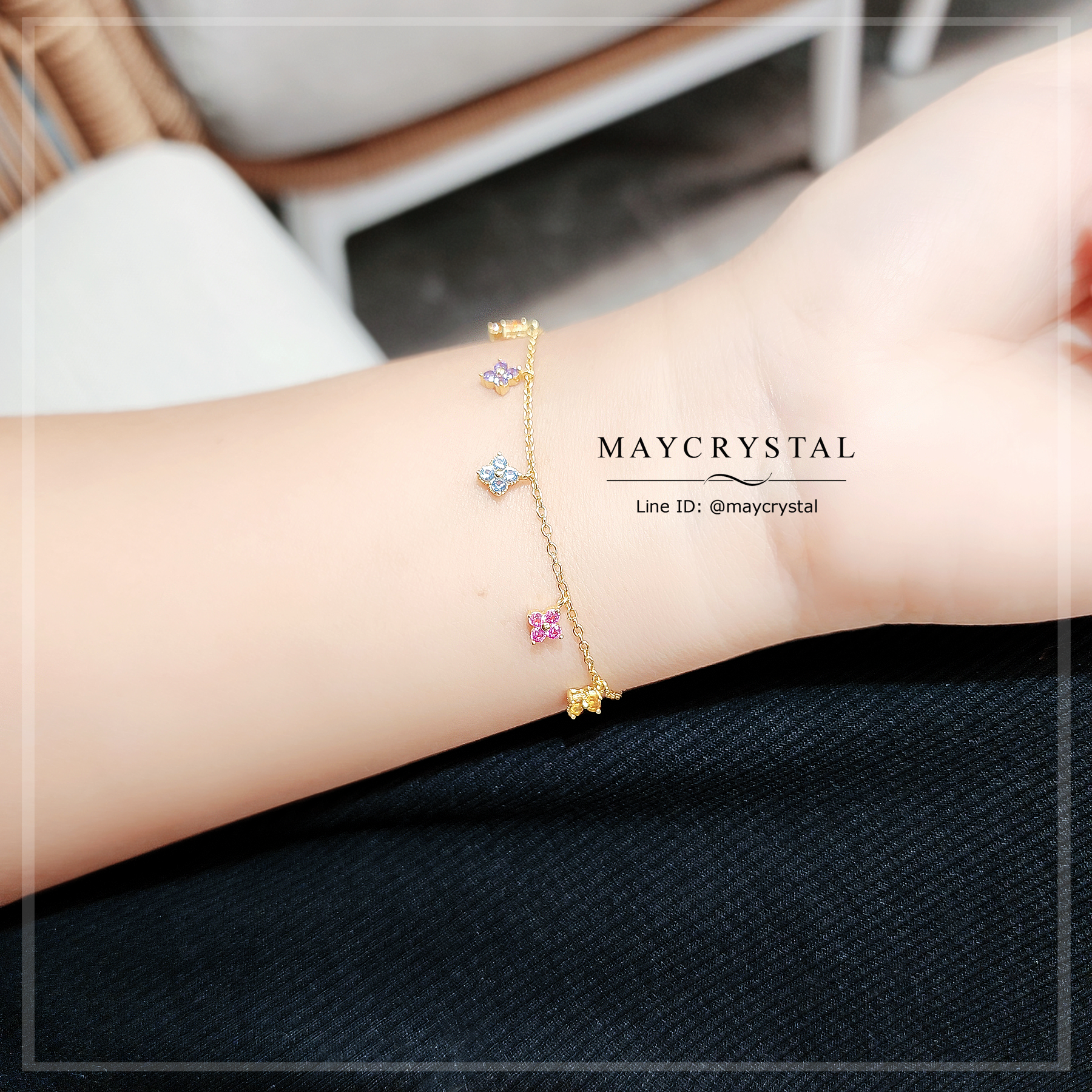 สร้อยข้อมือคริสตัลจากประเทศออสเตรีย (Embellished with Crystals from Austria),Premium zirconia