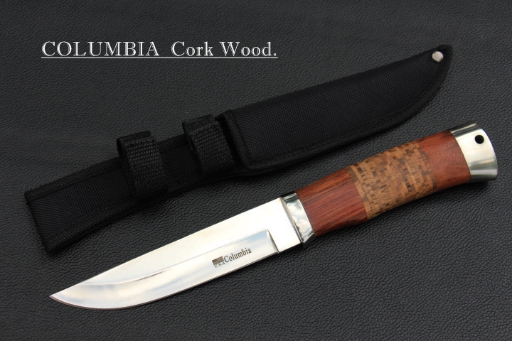 มีดใบตาย COLUMBIA CORK WOOD. ด้ามไม้ครอบสแตนเลสปัดเงา ด้ามไม้ก๊อก ขนาด 11 นิ้ว