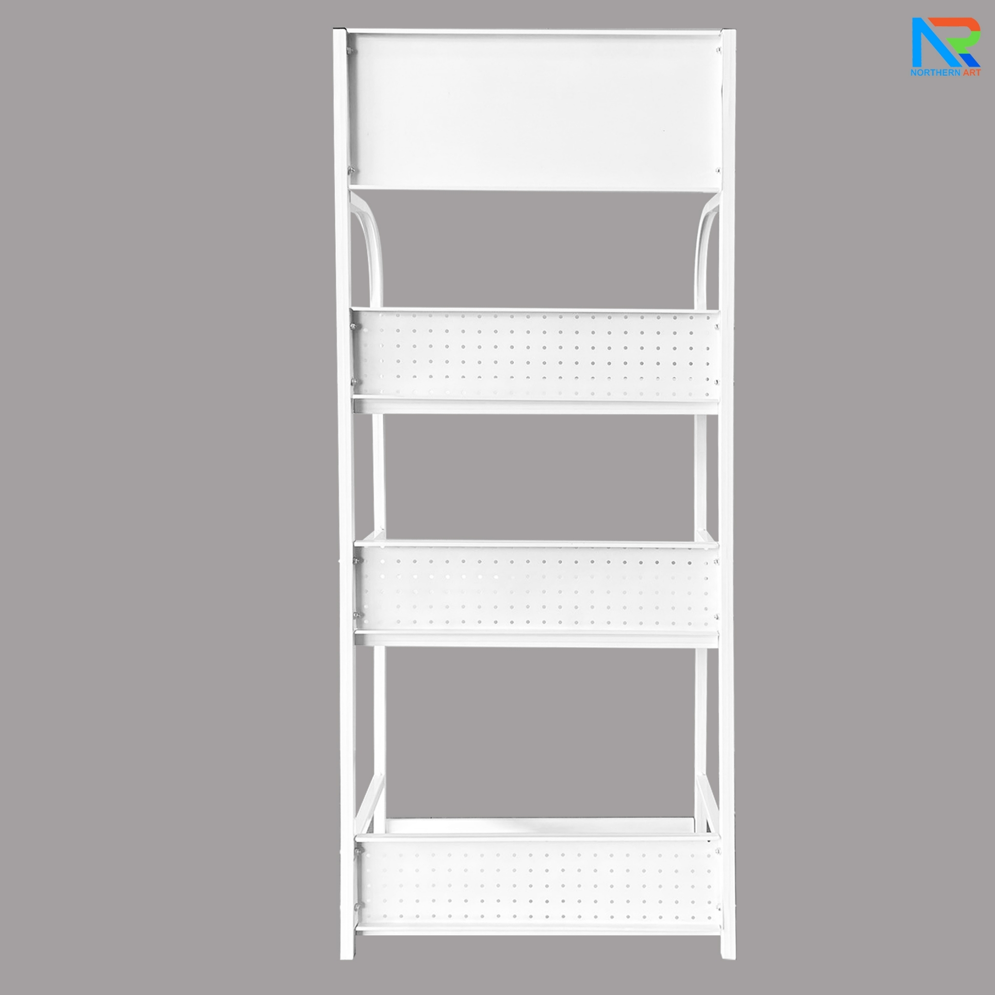 ชั้นวางสินค้าเหล็ก 3 ชั้น สีขาว ขนาด (W)60 x (D)30 x (H)150 ซม. ถอดประกอบได้