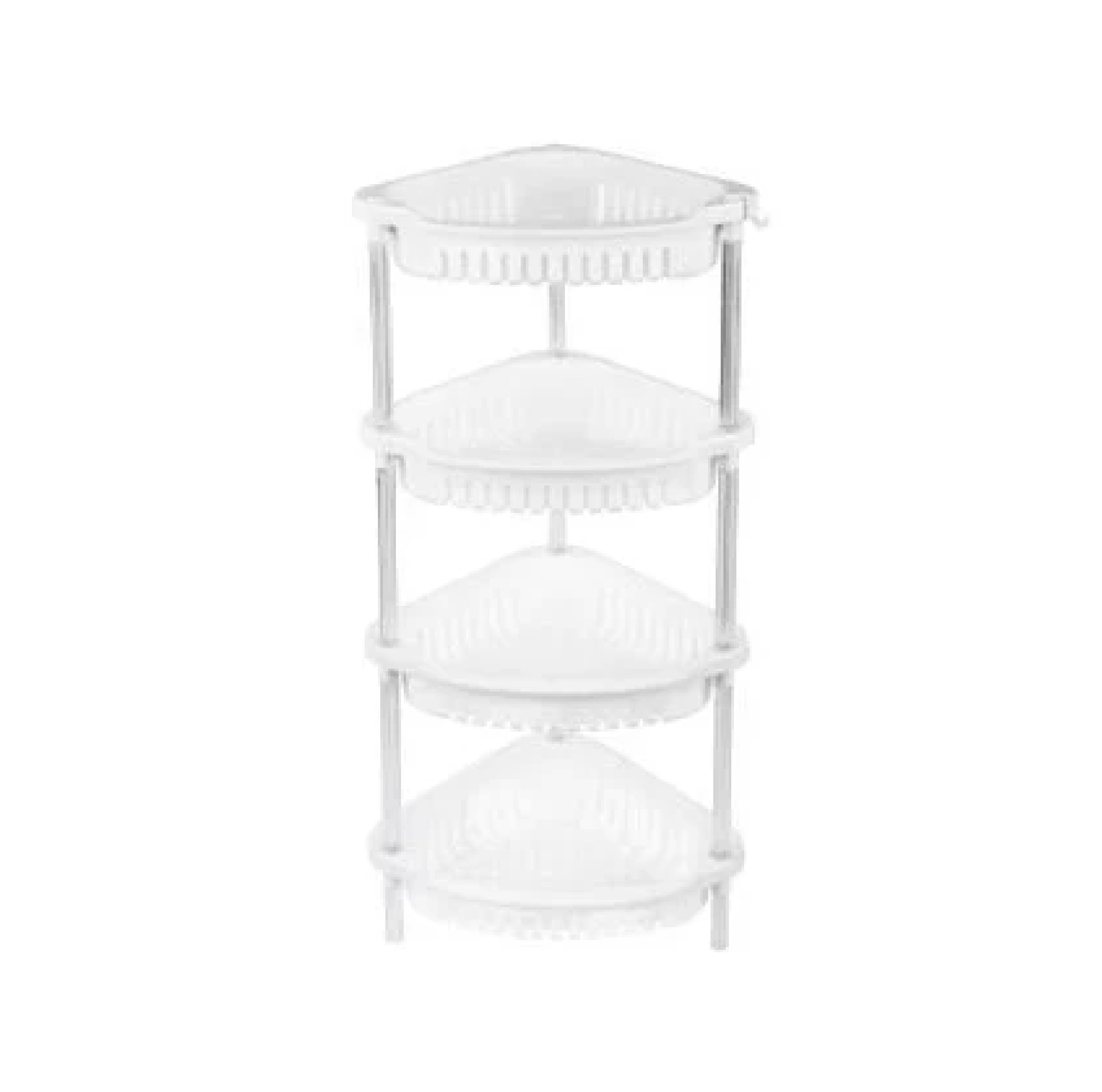 ชั้นวางของพลาสติกอเนกประสงค์แบบเข้ามุม 4 ชั้น KASSA HOME รุ่น PN8037L/4H ขนาด 26.5x39x87 ซม. สีขาว
