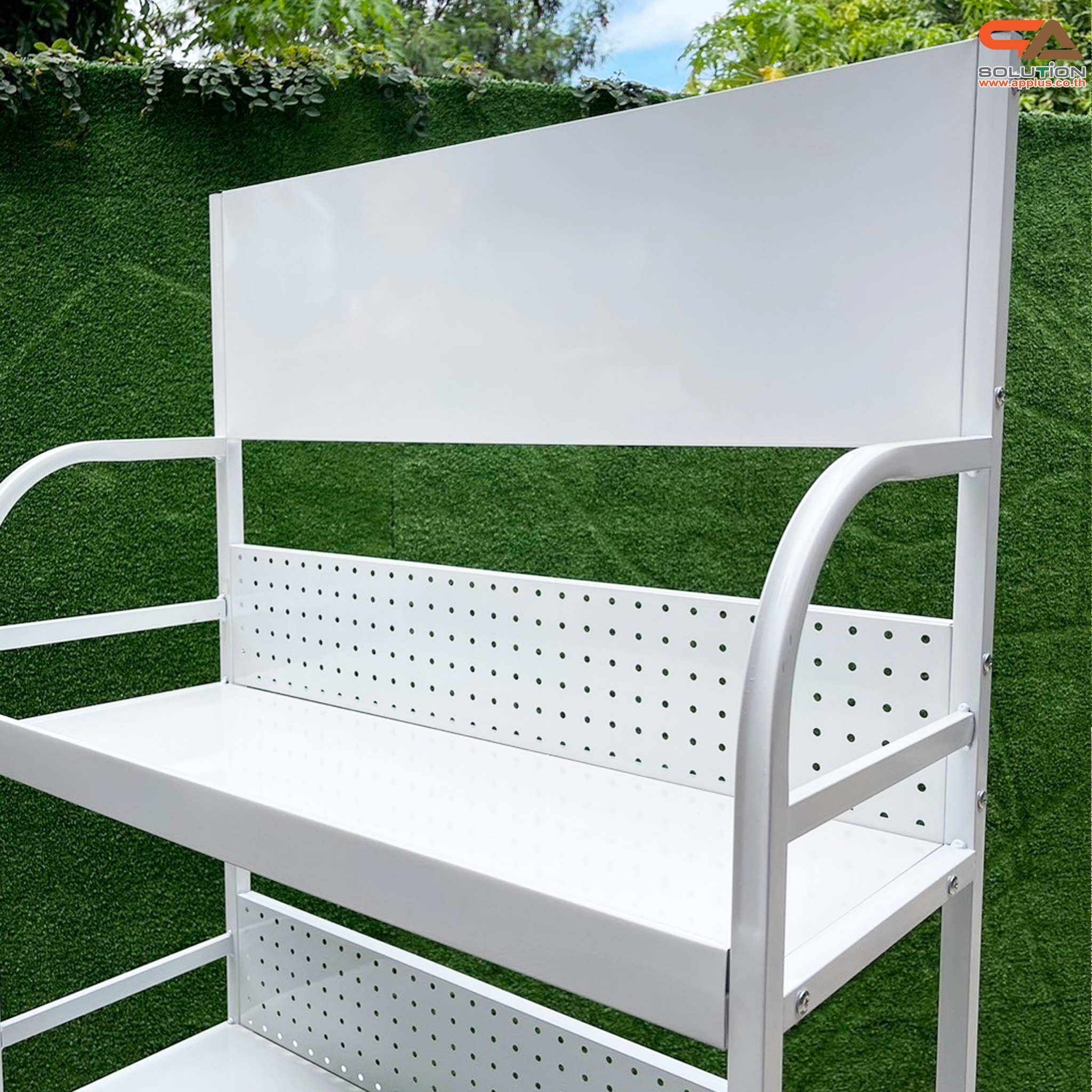 เช่าชั้นวางสินค้าเหล็ก 4 ชั้น สีขาว ขนาด (W)80 x (D)30 x (H)170 ซม. ถอดประกอบได้