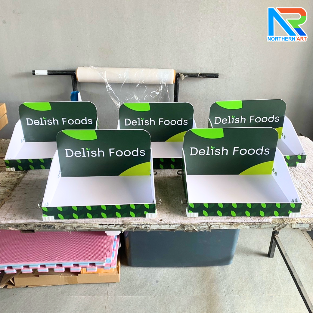 SAMPLING MOBILE TRAY ถาดแจกเคลื่อนที่ ขนาด (W)35 x (D)25 x (H)20 cm. วัสดุโครงพลาสวูดพร้อมสายคล้อง